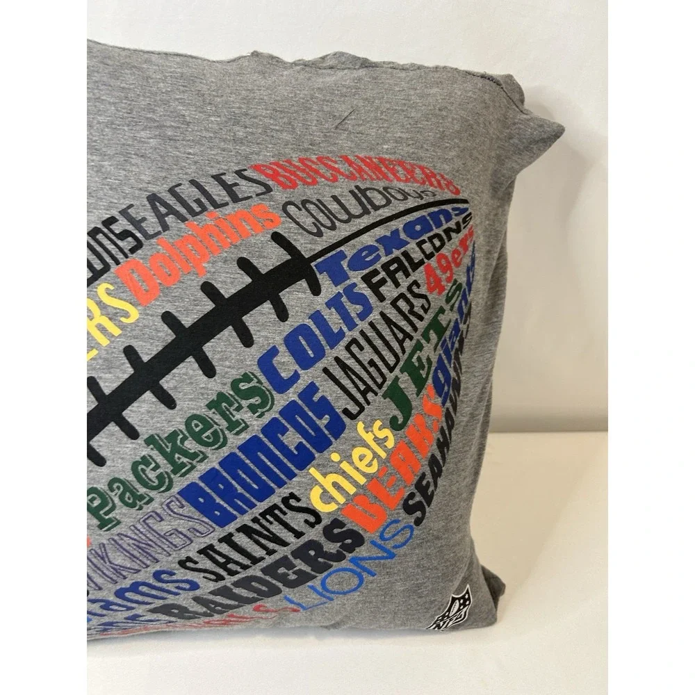 Pottery Barn Teen NFL All Teams Football Pillow and Cover Sham Gray 18x18